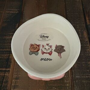 Rae Dunn Disney Arisocats MEOW Pet Bowl  Pink Bow Toulouse Marie Berlioz 5” NEW